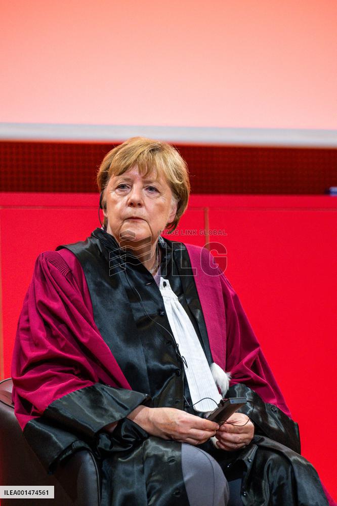 Angela Merkel Receives Honorary Doctorate - Paris