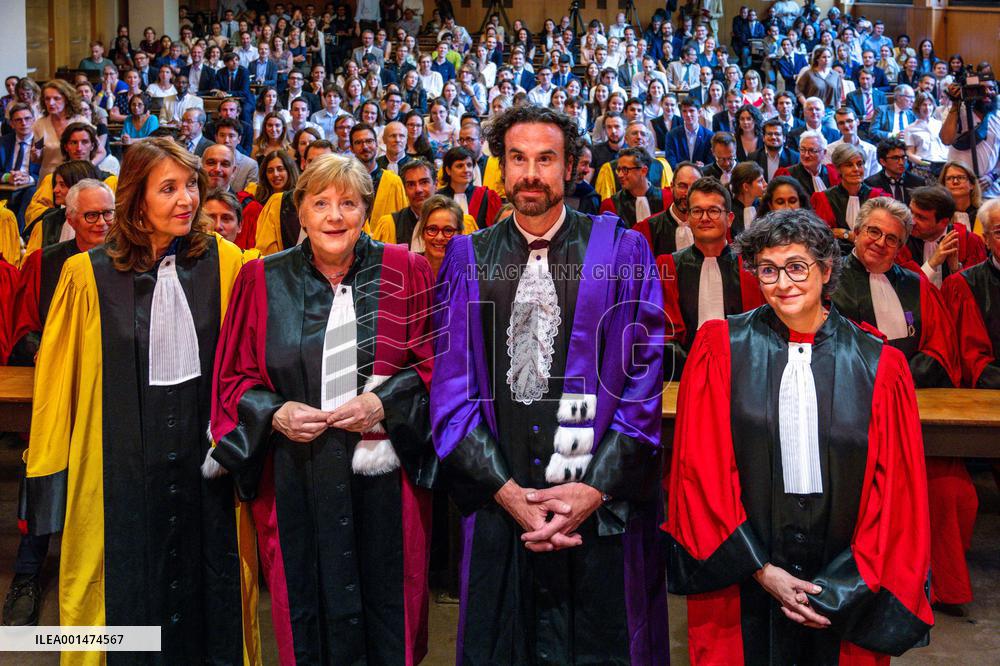 Angela Merkel Receives Honorary Doctorate - Paris