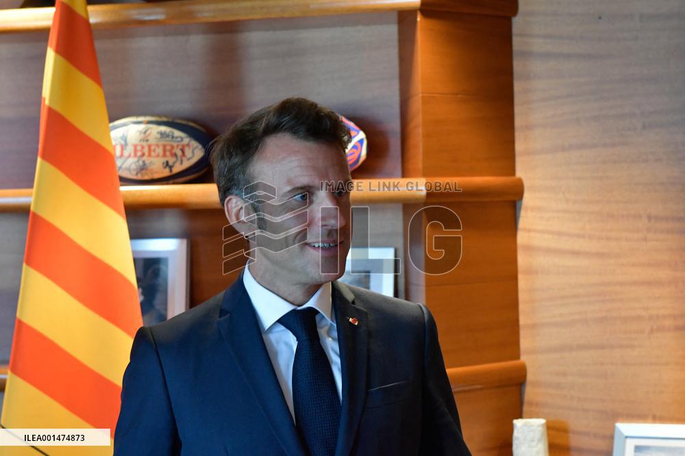 Macron And Muselier Meet - Marseille