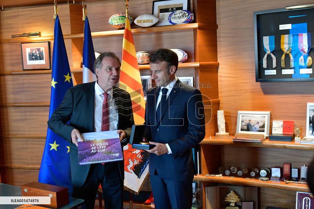 Macron And Muselier Meet - Marseille