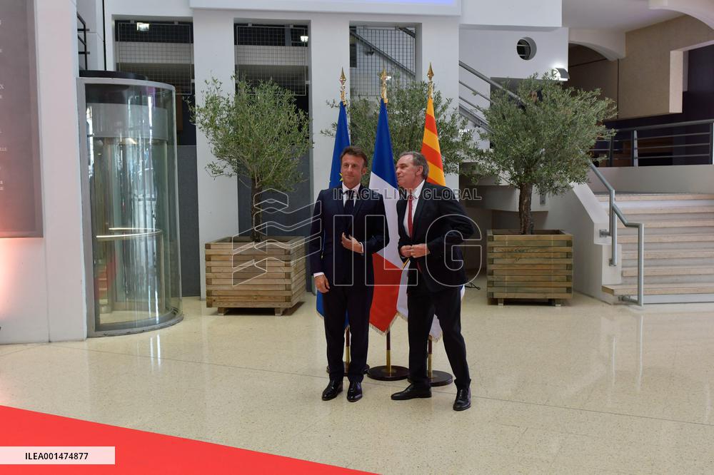 Macron And Muselier Meet - Marseille