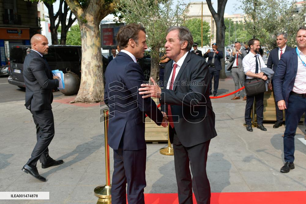 Macron And Muselier Meet - Marseille