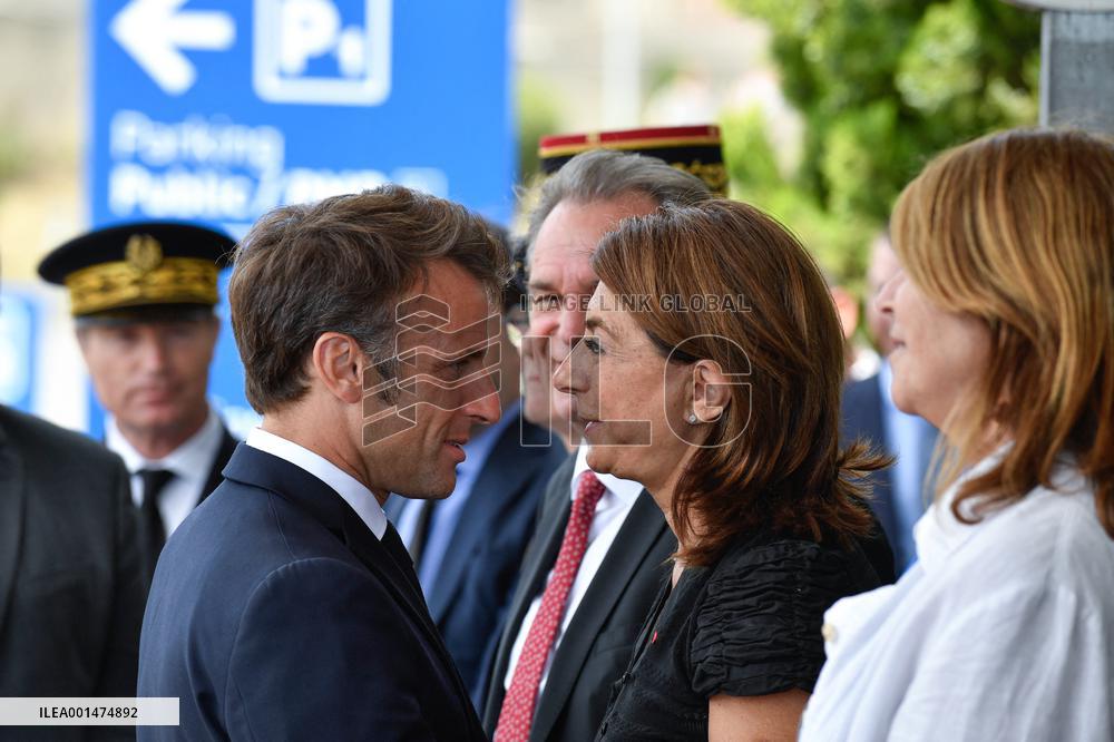 Macron Visits Military Hospital - Marseille