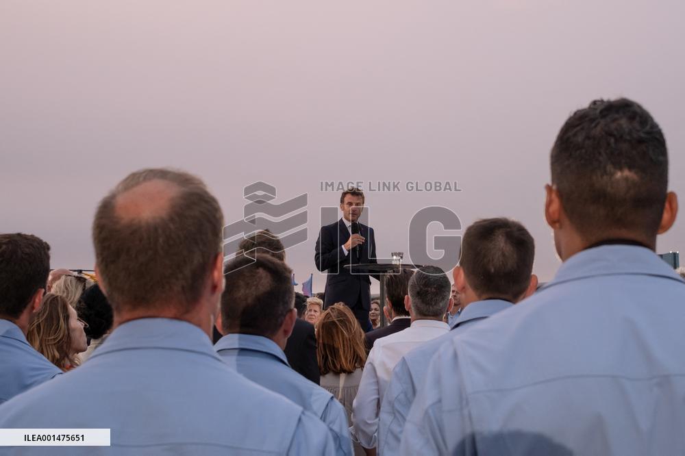 Macron Speaks At Fort St Jean - Marseille
