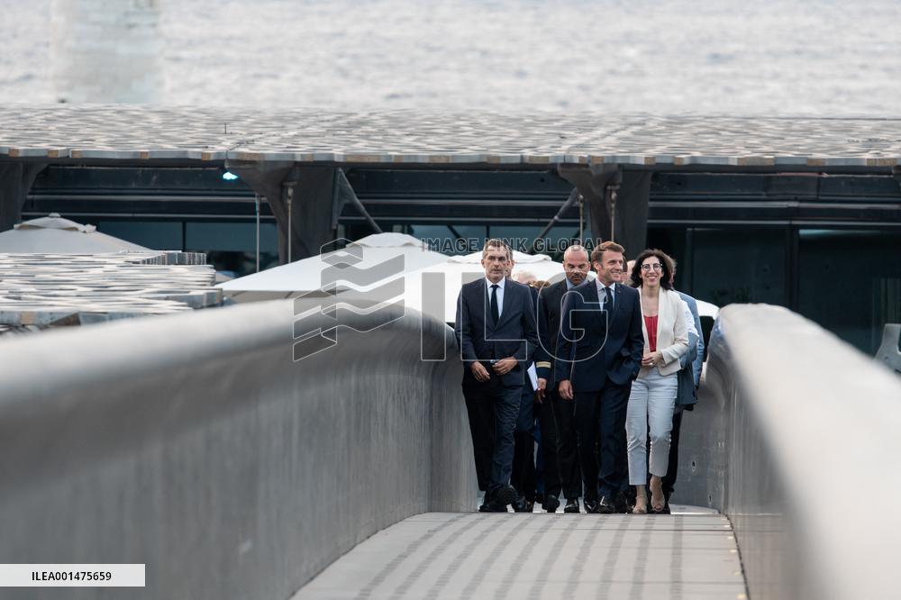 Macron Speaks At Fort St Jean - Marseille