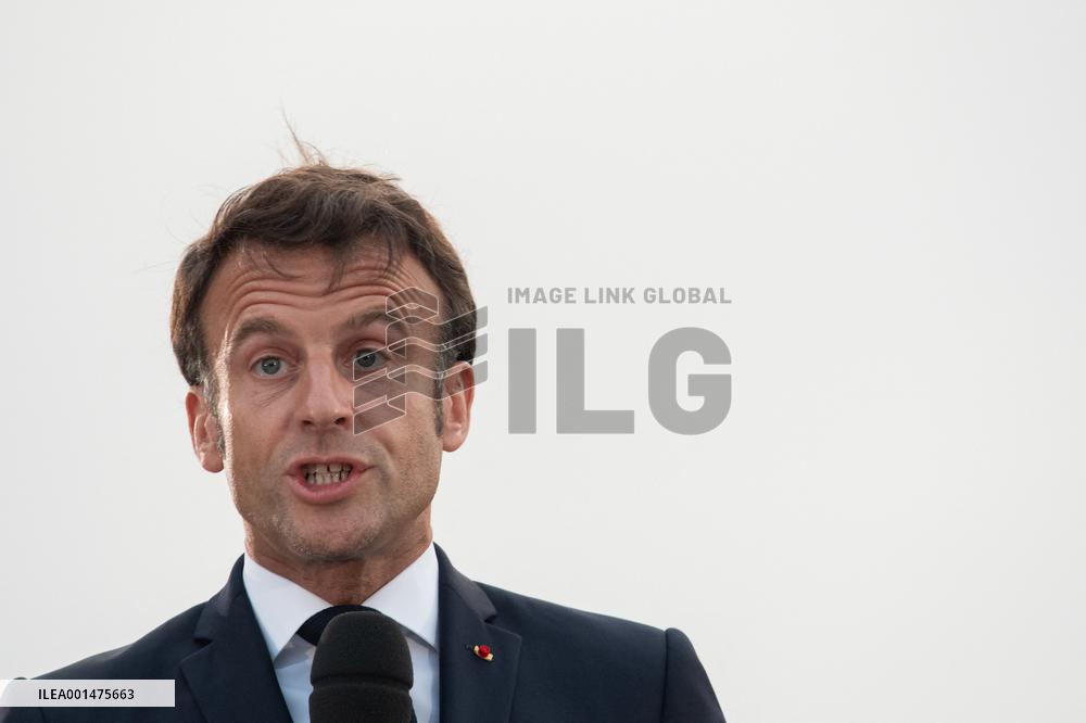 Macron Speaks At Fort St Jean - Marseille