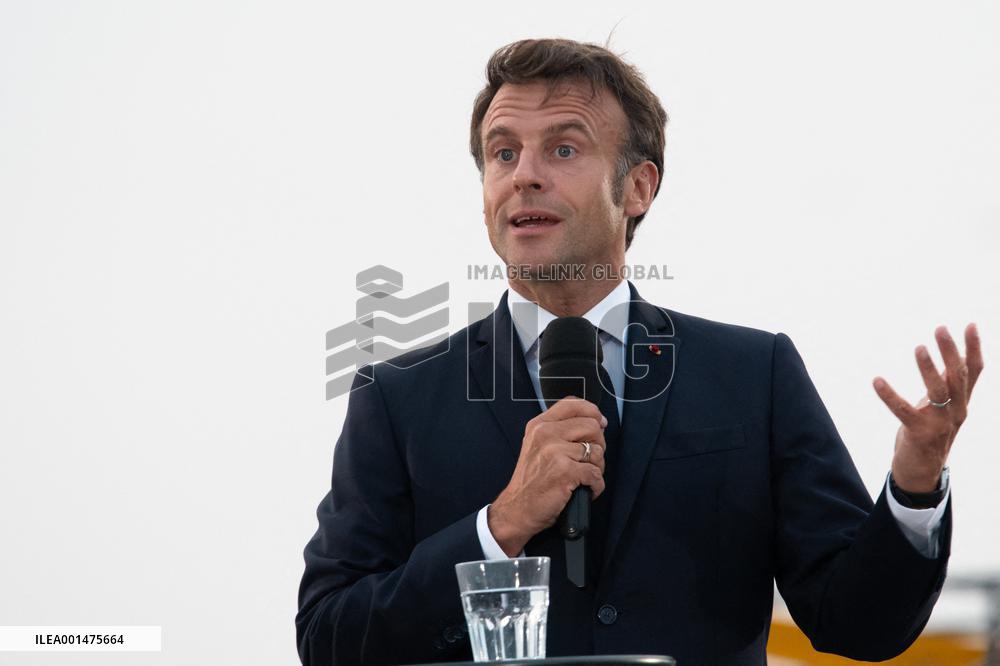 Macron Speaks At Fort St Jean - Marseille