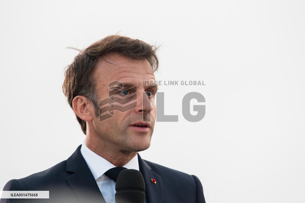 Macron Speaks At Fort St Jean - Marseille