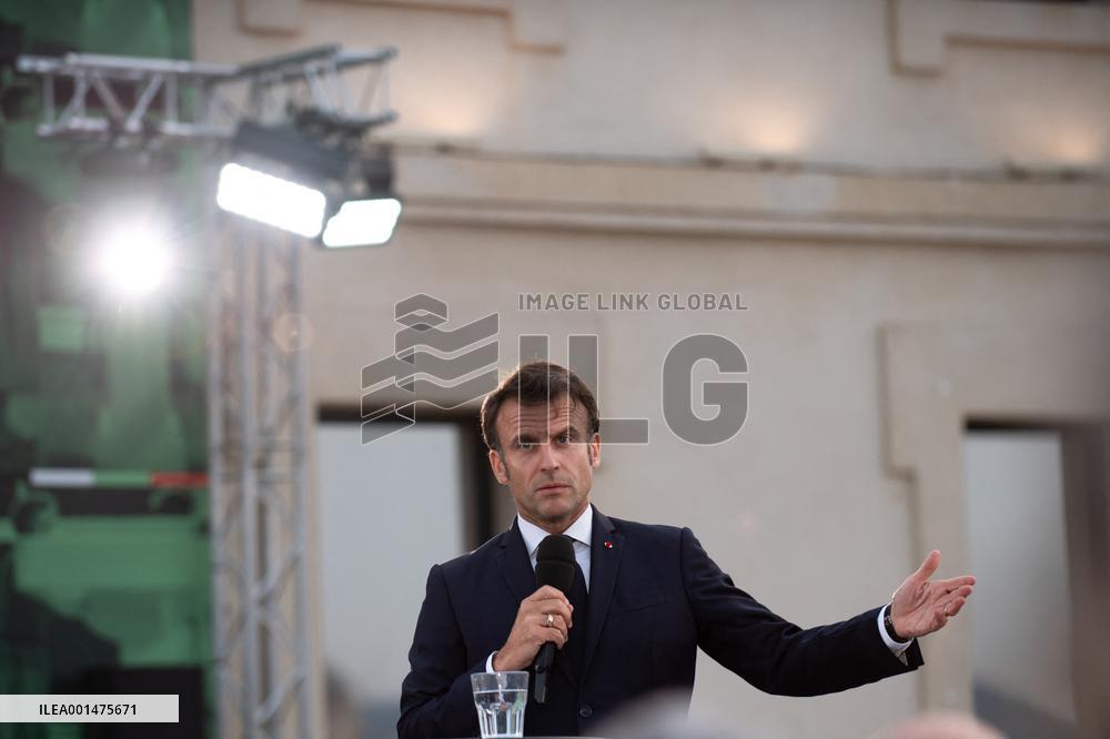 Macron Speaks At Fort St Jean - Marseille