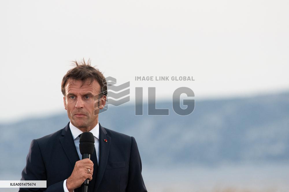 Macron Speaks At Fort St Jean - Marseille