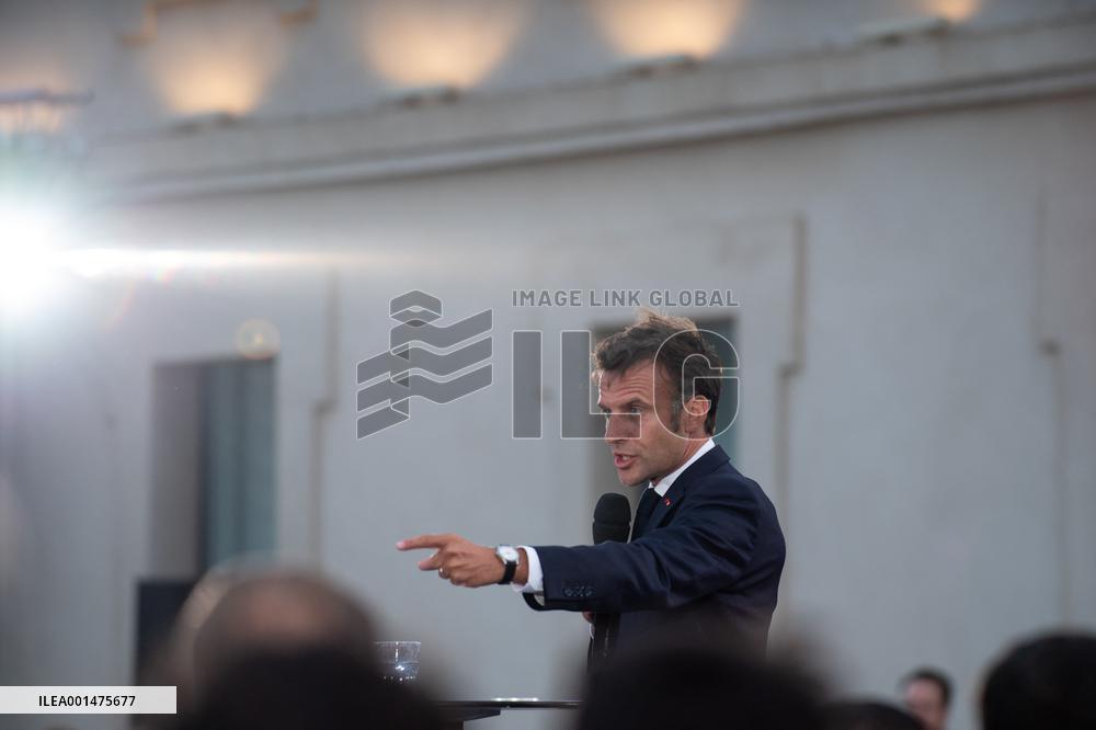 Macron Speaks At Fort St Jean - Marseille