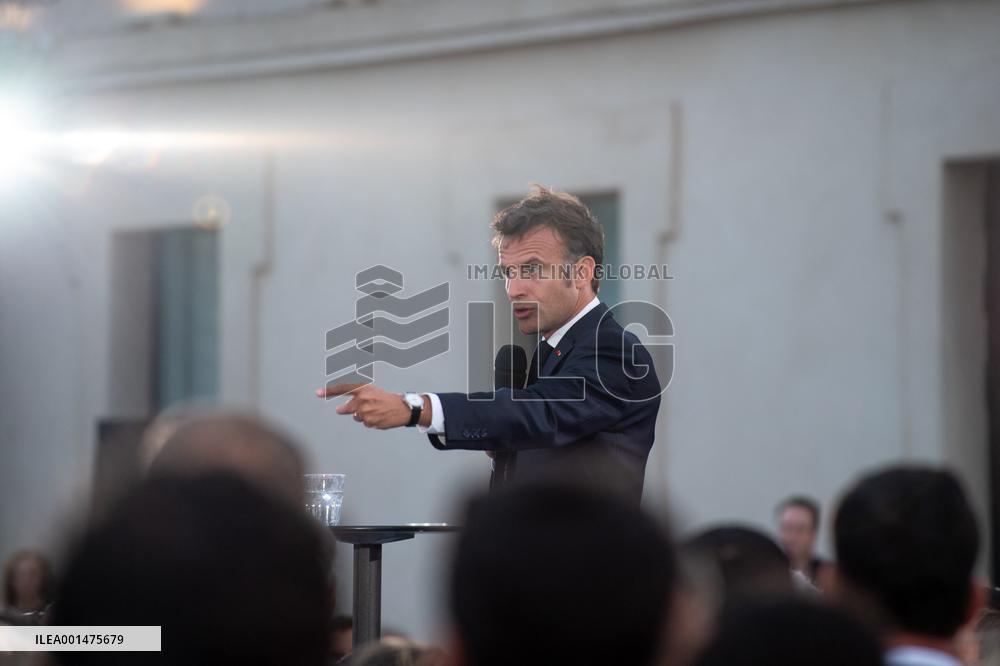 Macron Speaks At Fort St Jean - Marseille