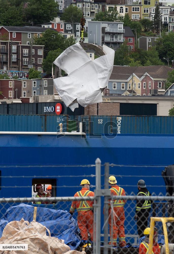 Debris of The Titan Sub Unloaded From Horizon Arctic - Canada