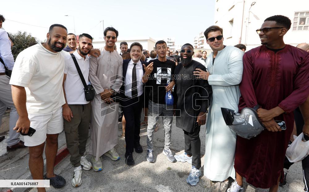 President Macron Visits The Benza District - Marseille