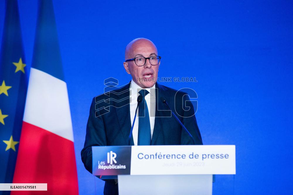Eric Ciotti Press Conference - Paris
