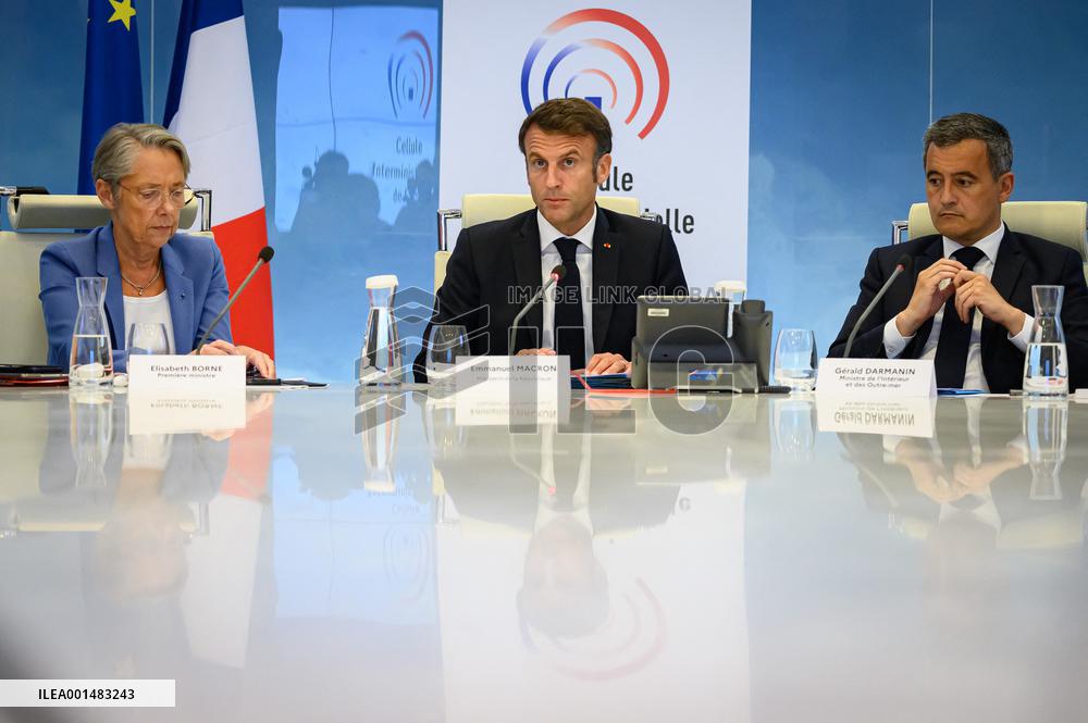 Intermninisterial crisis unit meeting at Interior Ministry - Paris