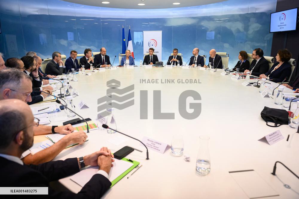 Intermninisterial crisis unit meeting at Interior Ministry - Paris