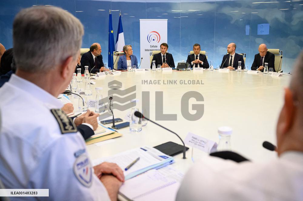 Intermninisterial crisis unit meeting at Interior Ministry - Paris