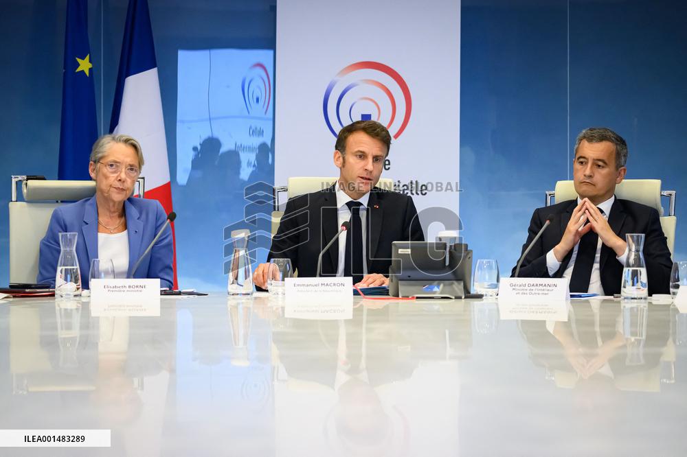 Intermninisterial crisis unit meeting at Interior Ministry - Paris