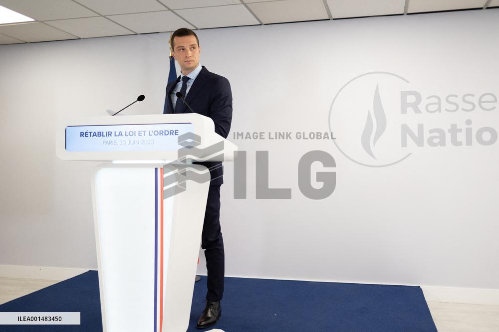 Jordan Bardella gives a press conference - Paris