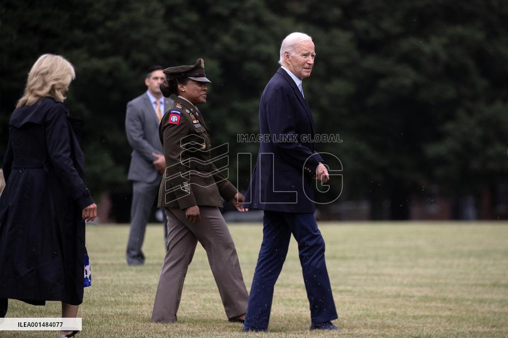 US President Joe Biden departs Fort Lesley J. McNair in Washington, DC