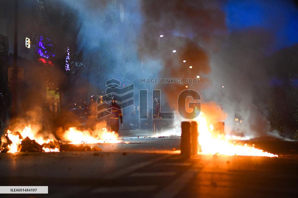 4th Night Of Protests Over Teen's Death - Charenton