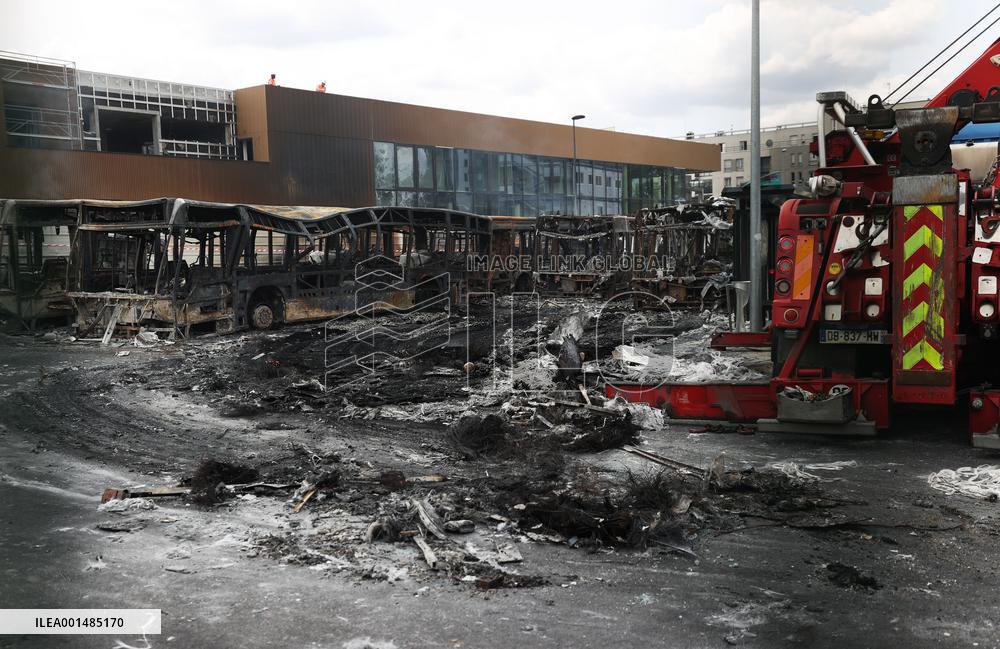 FRANCE-AUBERVILLIERS-FATAL SHOOTING OF A TEEN-PROTEST-VIOLENCE-AFTERMATH