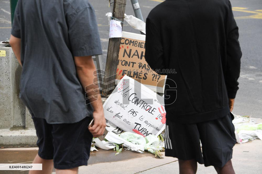 Tribute to the teenager killed near place Nelson Mandela - Nanterre