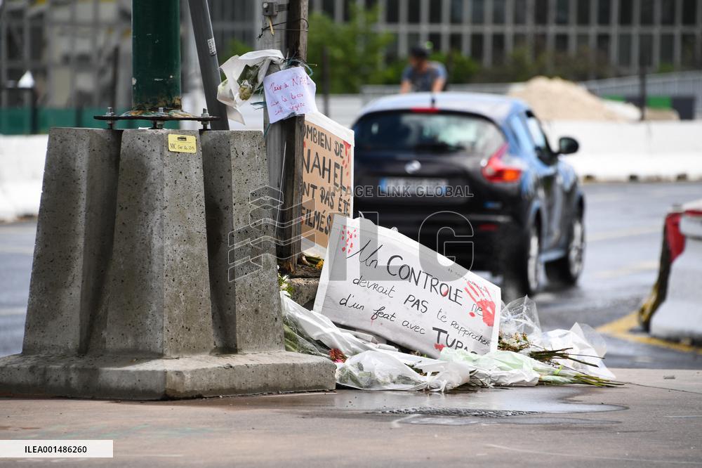 Tribute to the teenager killed near place Nelson Mandela - Nanterre