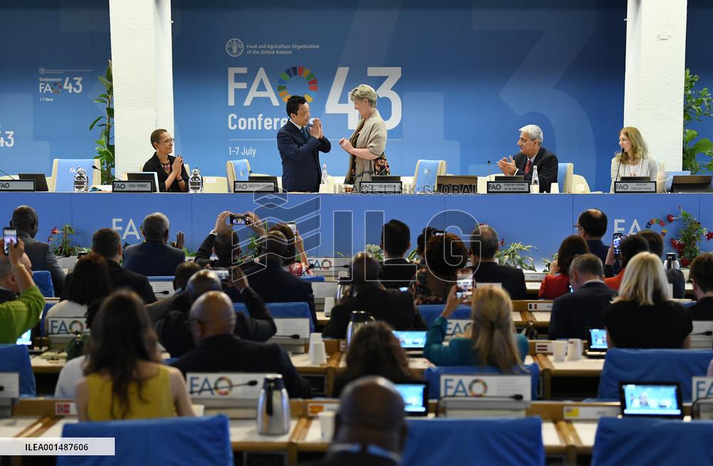 ITALY-ROME-FAO-DIRECTOR-GENERAL-CHINA-QU DONGYU-RE-ELECTION
