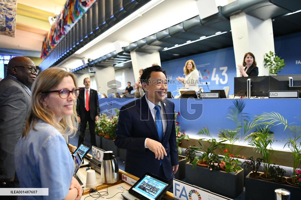 ITALY-ROME-FAO-DIRECTOR-GENERAL-CHINA-QU DONGYU-RE-ELECTION