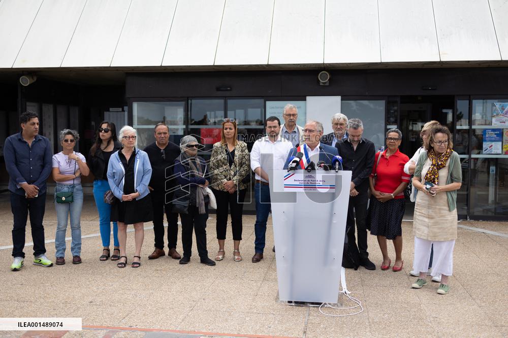 Mayor of Nanterre during a gathering at the City Hall - Nanterre