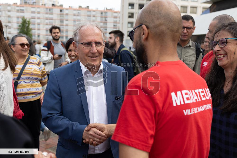 Mayor of Nanterre during a gathering at the City Hall - Nanterre