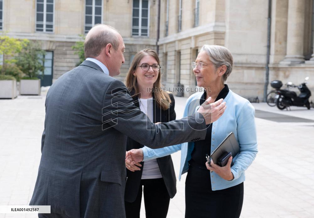 Elisabeth Borne Attends Intergroup Meeting At The National Assembly - Paris