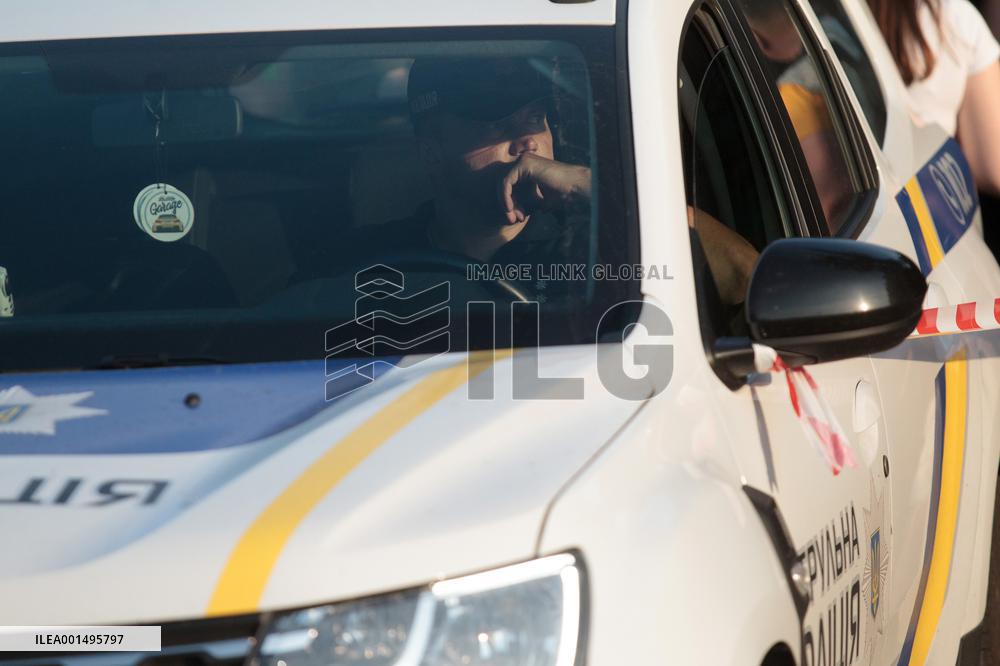 Explosion in court building of Kyiv: police work at scene