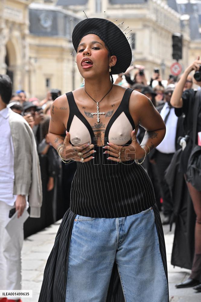 PFW Haute Couture Jean Paul Gaultier Outside Arrivals JR