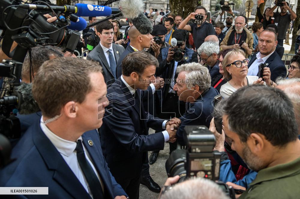 President Macron Visits Pau