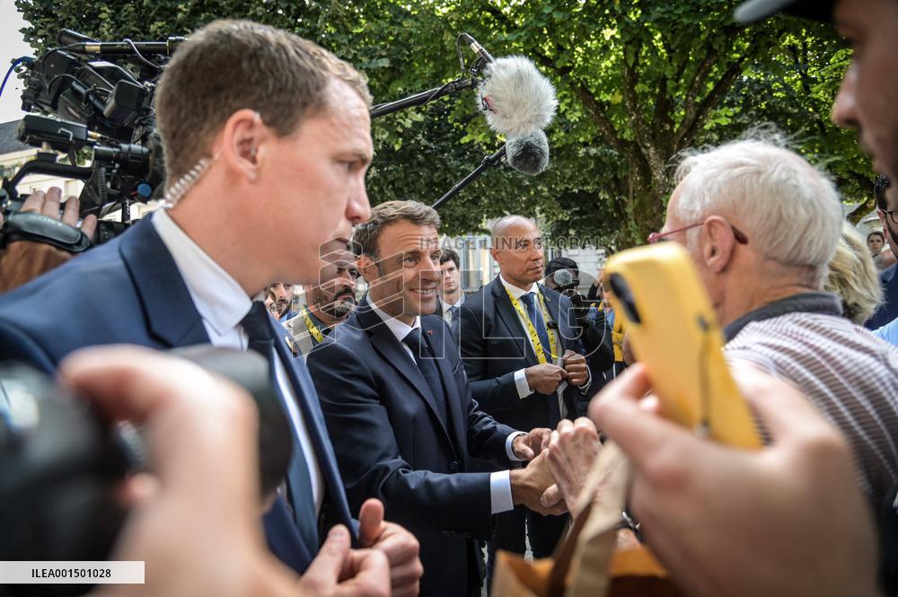 President Macron Visits Pau