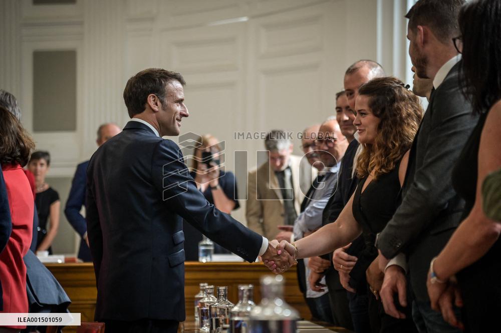 President Macron Visits Pau