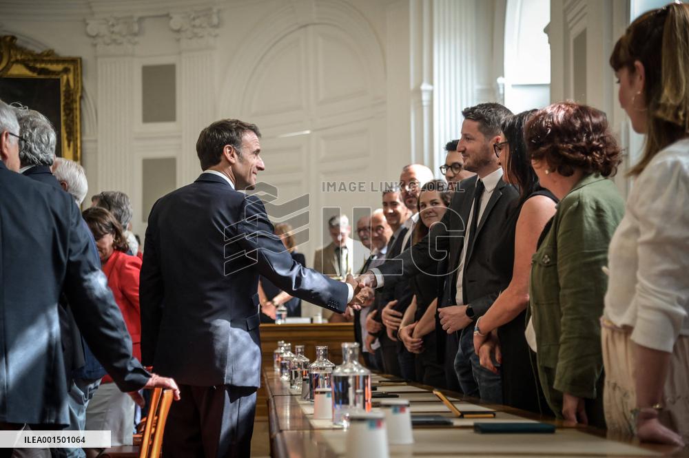 President Macron Visits Pau