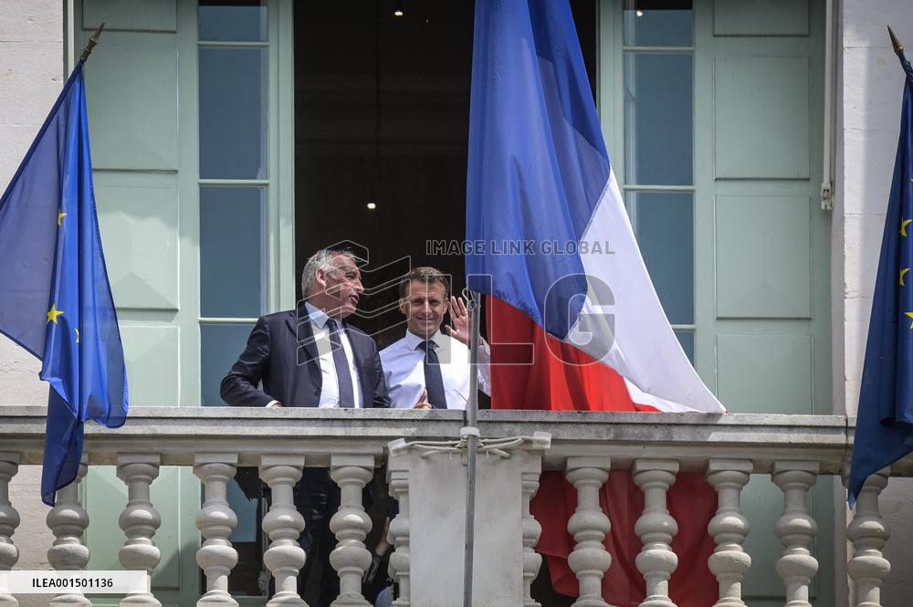 President Macron Visits Pau