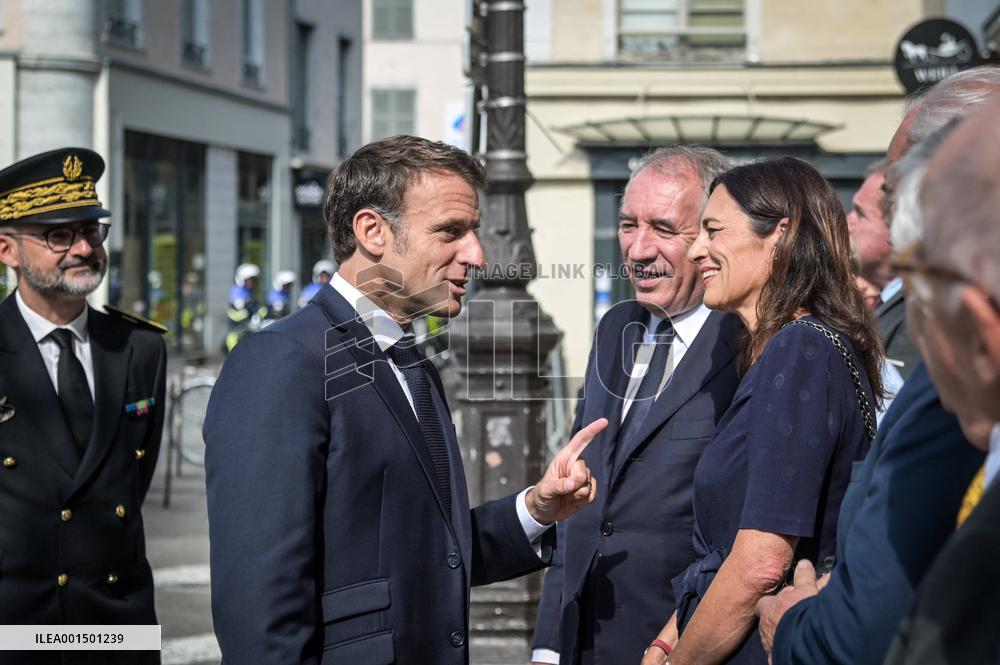 President Macron Visits Pau