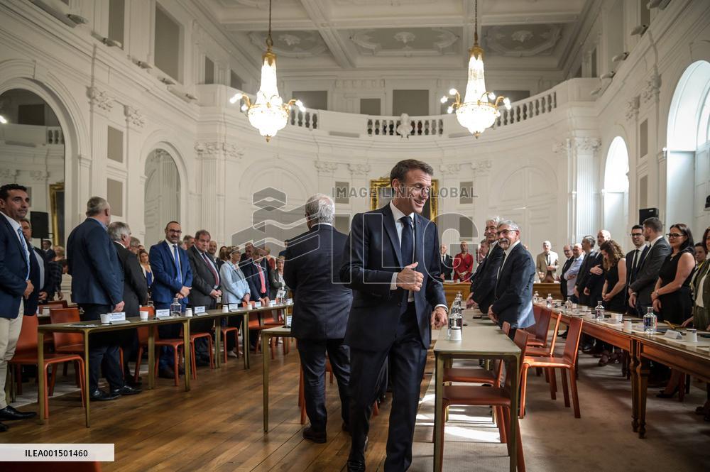 President Macron Visits Pau