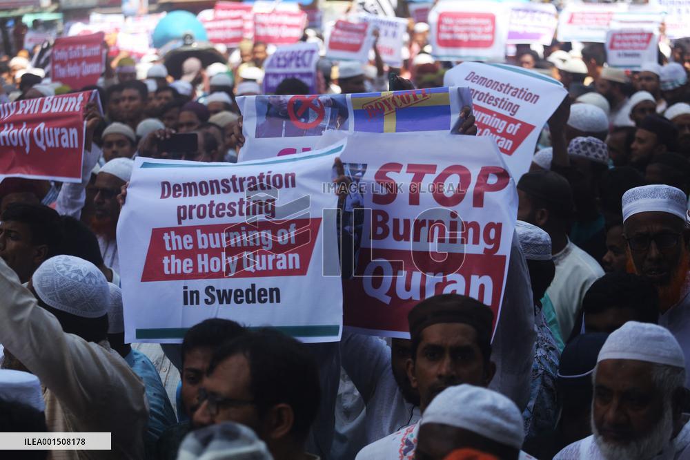 Protest Against Sweden Over Koran Burning - Bangladesh