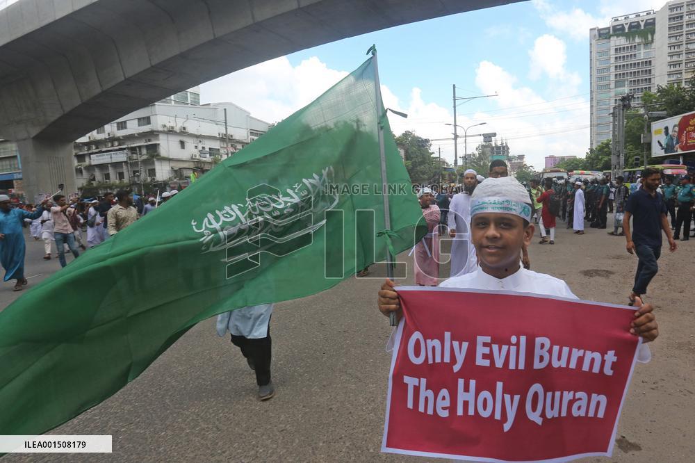 Protest Against Sweden Over Koran Burning - Bangladesh