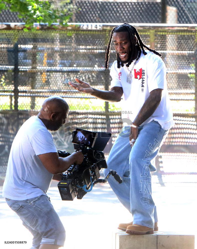 Burna Boy Filming Music Video - NYC