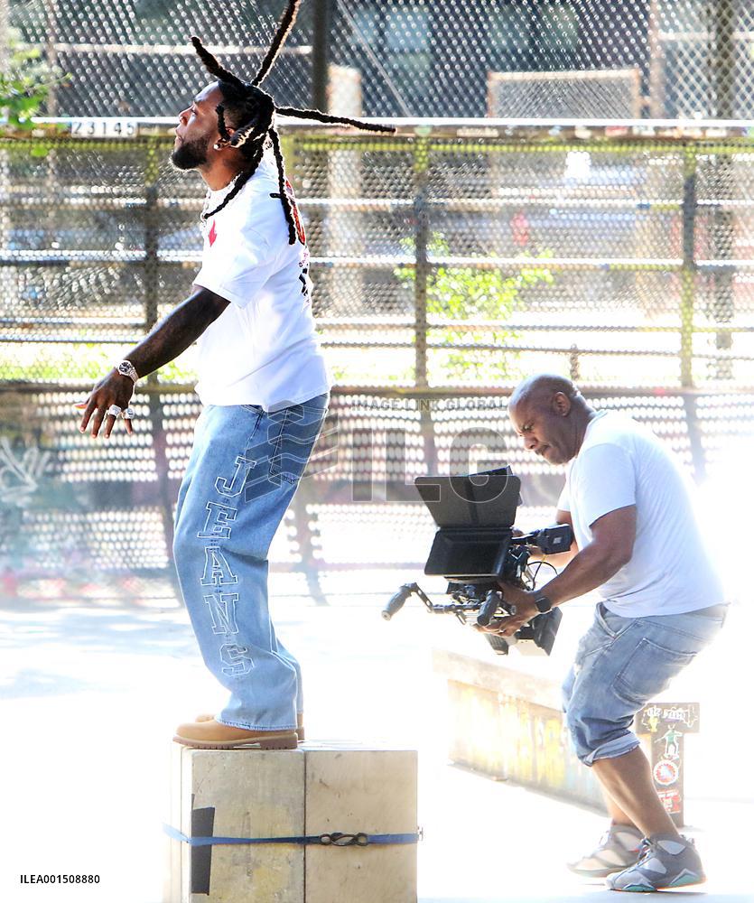 Burna Boy Filming Music Video - NYC