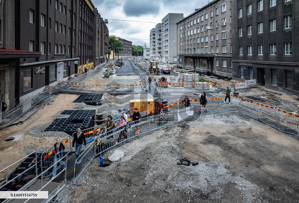 Extensive roadworks in central Tallinn