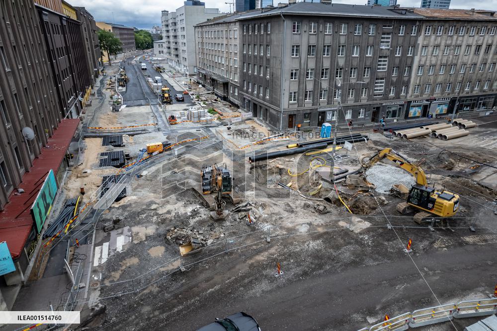 Extensive roadworks in central Tallinn