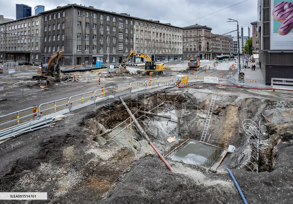 Extensive roadworks in central Tallinn